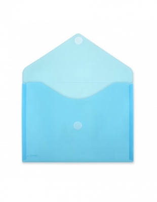Mapa plastic Office box A4+, prindere tip arici, in V, albastru